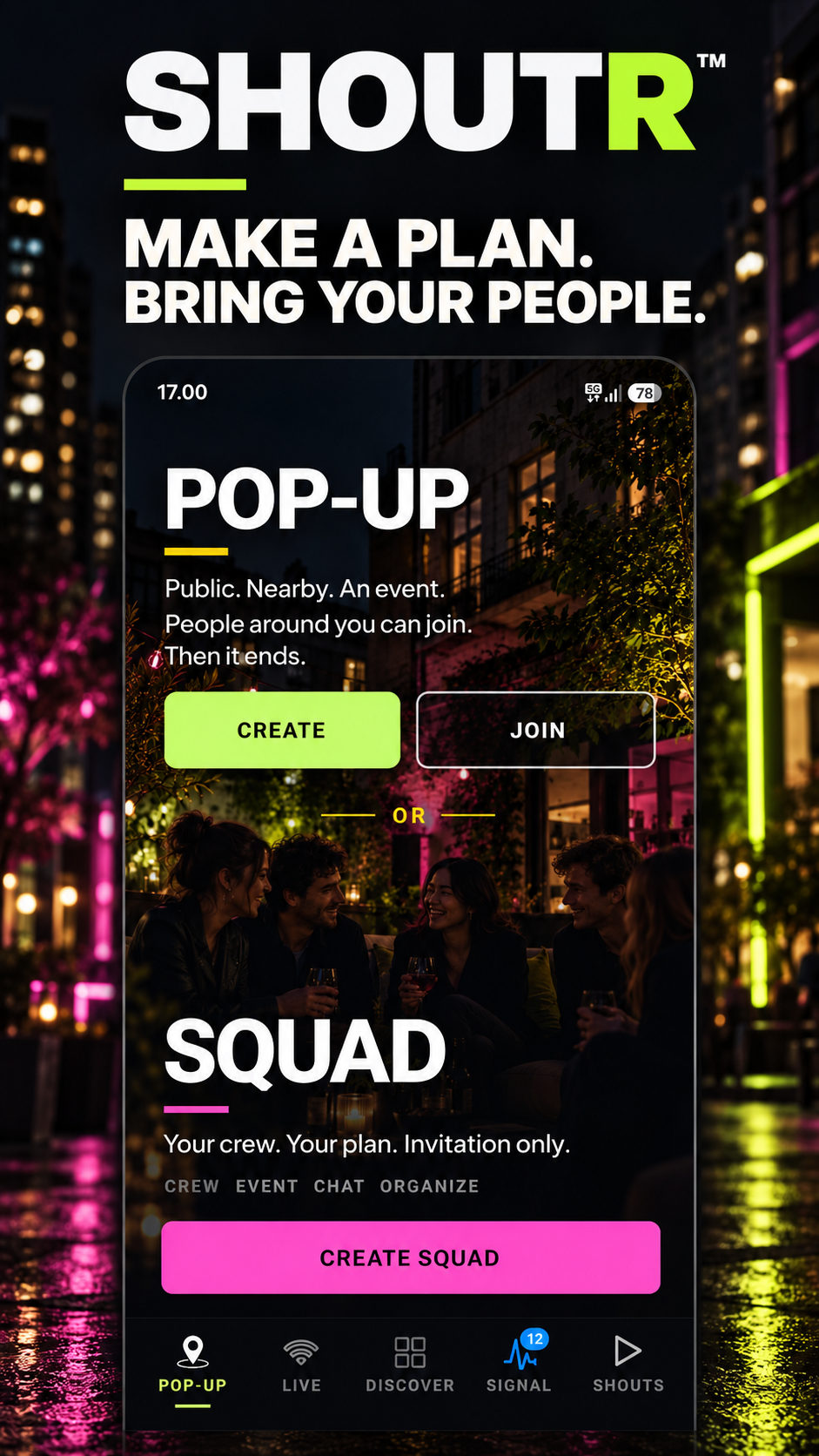 SHOUTR Pop-up & Squad